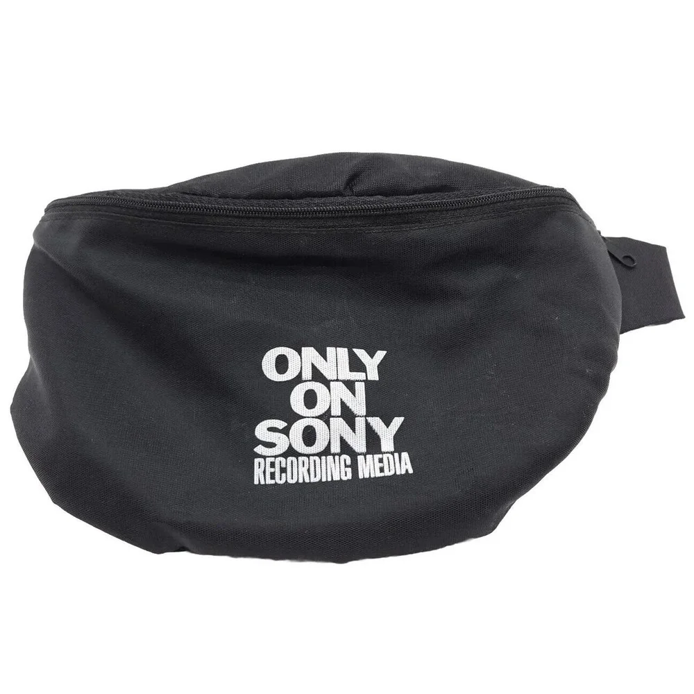 Vintage Only On Sony Recording‎ Media Fanny Pack Adjustable Waist Bag Black
